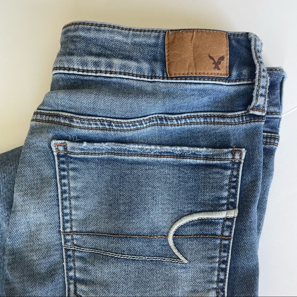 American Eagle Super Stretch Jegging Womens Size 8 Jeans Mid Rise Denim Blue - Picture 2 of 9